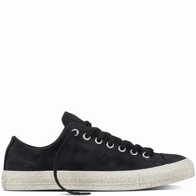 Converse Chuck Taylor All Star Nubuck Low Tops Mens - Black/Black Shoes (935QOTRK)